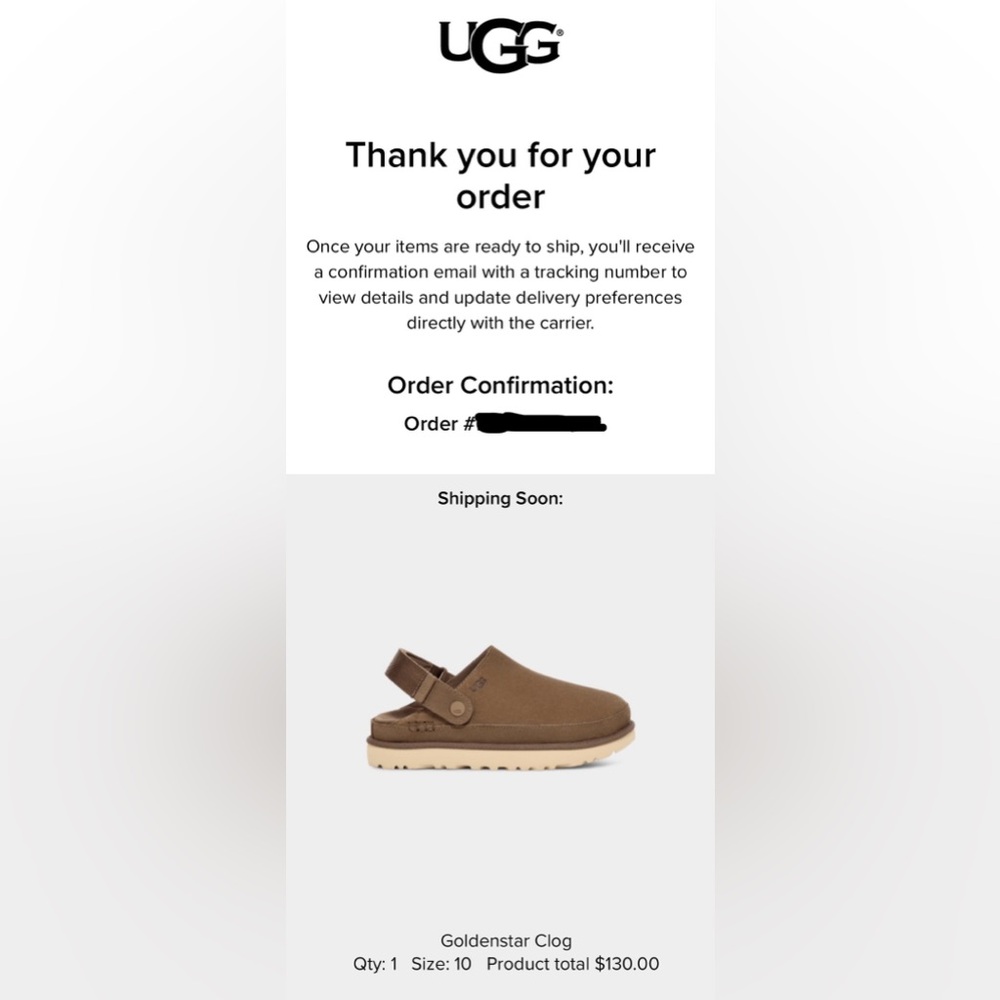 Women's ugg clog size 10 hickory brown